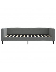 Divano Letto Estraibile Cassetti Grigio Scuro 100x200cm Tessuto