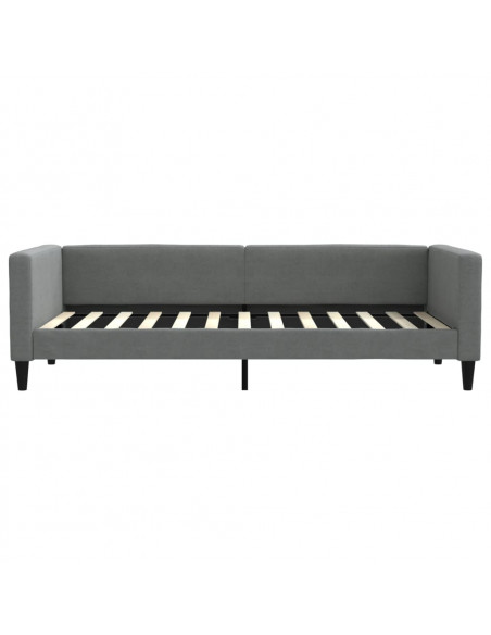 Divano Letto Estraibile Cassetti Grigio Scuro 100x200cm Tessuto
