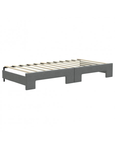 Divano Letto Estraibile Cassetti Grigio Scuro 100x200cm Tessuto