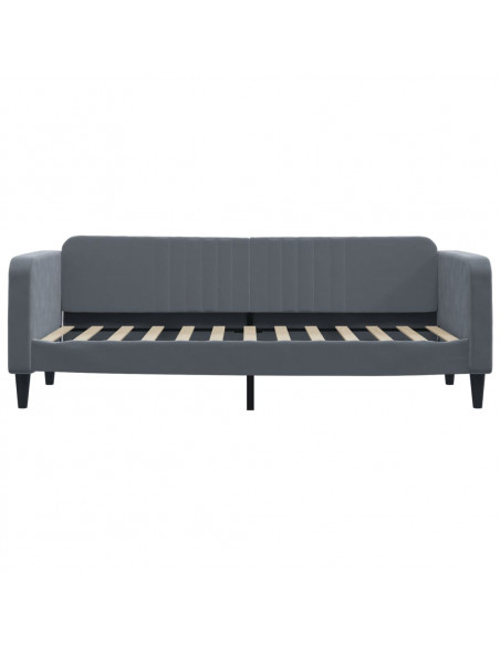 Divano Letto Estraibile Cassetti Grigio Scuro 80x200cm Velluto