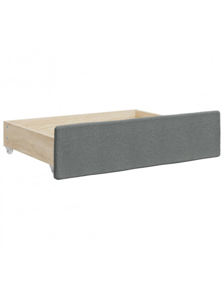Divano Letto Estraibile Cassetti Grigio Scuro 90x190cm Tessuto