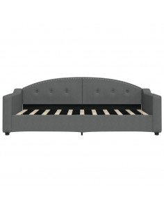 Divano Letto Estraibile Cassetti Grigio Scuro 90x190cm Tessuto