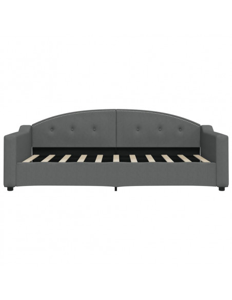 Divano Letto Estraibile Cassetti Grigio Scuro 90x190cm Tessuto