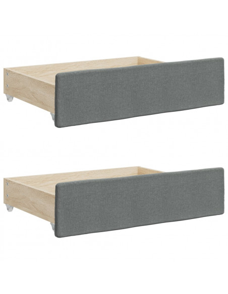 Divano Letto Estraibile Cassetti Grigio Scuro 90x190cm Tessuto