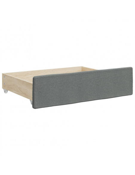 Divano Letto Estraibile Cassetti Grigio Scuro 90x190cm Tessuto