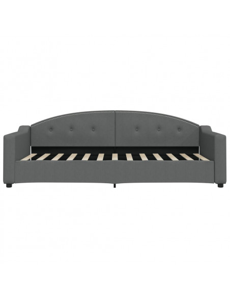 Divano Letto Estraibile Cassetti Grigio Scuro 90x200cm Tessuto