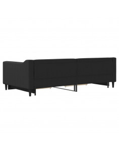 Divano Letto Estraibile con Cassetti Nero 100x200 cm in Tessuto 2