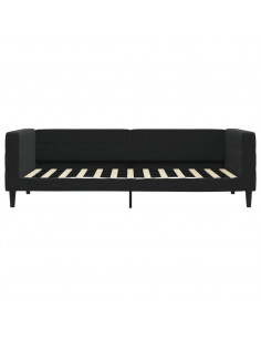 Divano Letto Estraibile con Cassetti Nero 100x200 cm in Velluto