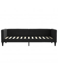 Divano Letto Estraibile con Cassetti Nero 80x200 cm in Tessuto