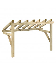 Tettoia per Porta d'Ingresso 200x100x100 cm in Legno di Pino