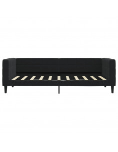 Divano Letto Estraibile con Cassetti Nero 90x190 cm in Velluto