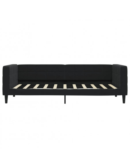 Divano Letto Estraibile con Cassetti Nero 90x190 cm in Velluto