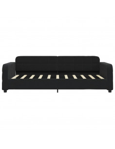 Divano Letto Estraibile con Cassetti Nero 90x190 cm in Velluto