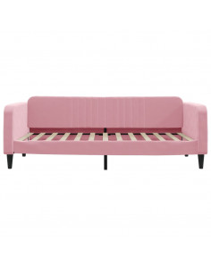 Divano Letto Estraibile con Cassetti Rosa 100x200 cm Velluto