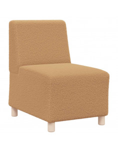 Divano Sedia Beige 55 cm Tessuto Riccio Simile alla Lana