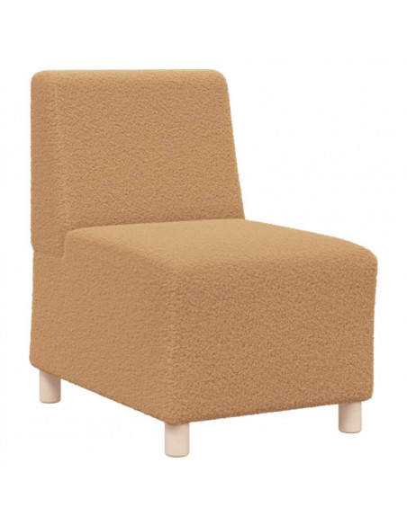 Divano Sedia Beige 55 cm Tessuto Riccio Simile alla Lana