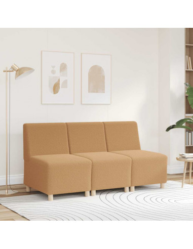 Divano Sedia Beige 55 cm Tessuto Riccio Simile alla Lana