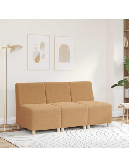 Divano Sedia Beige 55 cm Tessuto Riccio Simile alla Lana