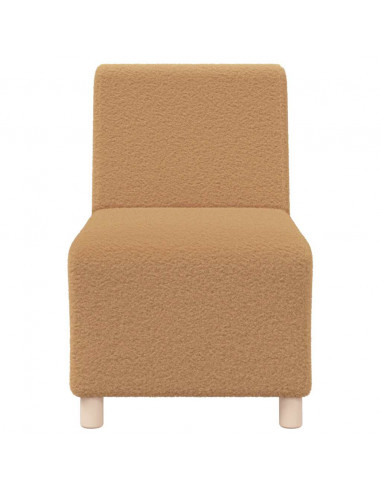 Divano Sedia Beige 55 cm Tessuto Riccio Simile alla Lana