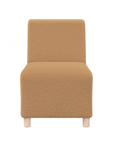 Divano Sedia Beige 55 cm Tessuto Riccio Simile alla Lana