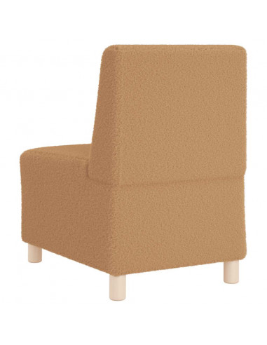 Divano Sedia Beige 55 cm Tessuto Riccio Simile alla Lana