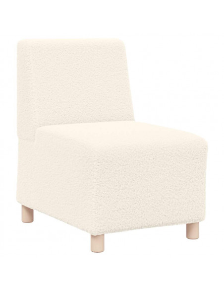 Divano Sedia Crema 55 cm Tessuto Riccio Effetto Lana