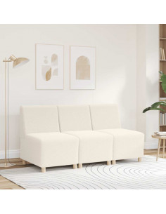 Divano Sedia Crema 55 cm Tessuto Riccio Effetto Lana 2