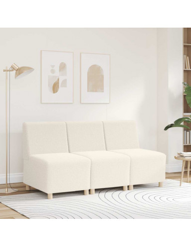 Divano Sedia Crema 55 cm Tessuto Riccio Effetto Lana