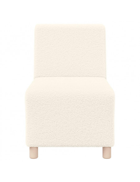 Divano Sedia Crema 55 cm Tessuto Riccio Effetto Lana