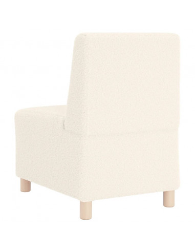 Divano Sedia Crema 55 cm Tessuto Riccio Effetto Lana