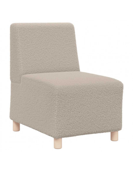 Divano componibile senza braccioli grigio chiaro 55 cm tessuto effetto lana riccio