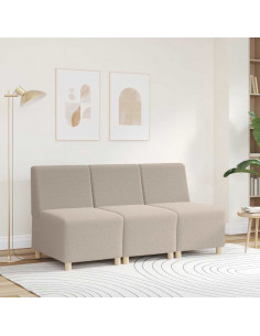 Divano Sedia Grigio Chiaro 55cm Tessuto Riccio Simile alla Lana 2