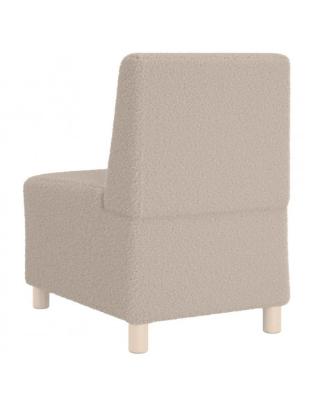 Divano componibile senza braccioli grigio chiaro 55 cm tessuto effetto lana riccio