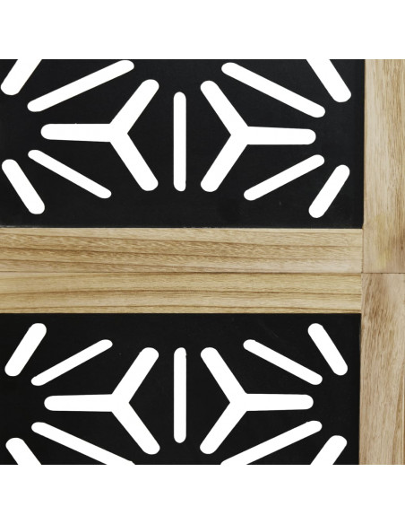 Divisorio Ambienti 3 Pannelli Marrone e Nero Massello Paulownia