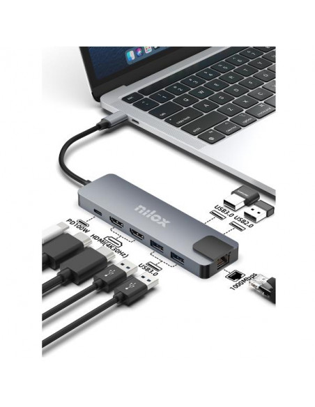 DOCK USB-C 8 IN 1 DUAL 4K