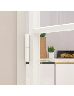 Porta Interna Bianca 93x201,5 cm Vetro Temperato Alluminio Slim