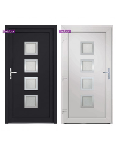 Porta Ingresso Antracite 108x208 cm in PVC