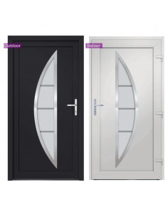 Porta Ingresso Antracite 98x190 cm in PVC