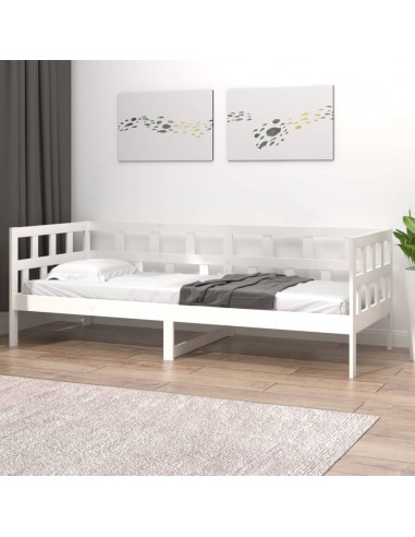 Dormeuse Bianca in Legno Massello di Pino 90x190 cm