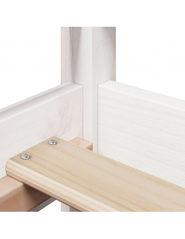 Dormeuse con Tetto 80x200 cm Bianco in Legno Massello di Pino