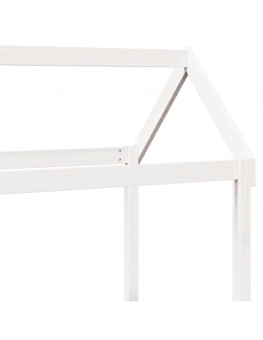 Dormeuse con Tetto 80x200 cm Bianco in Legno Massello di Pino