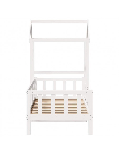 Dormeuse con Tetto 80x200 cm Bianco in Legno Massello di Pino
