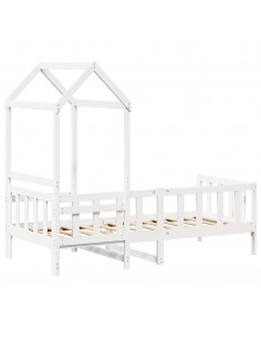 Dormeuse con Tetto 80x200 cm Bianco in Legno Massello di Pino 2