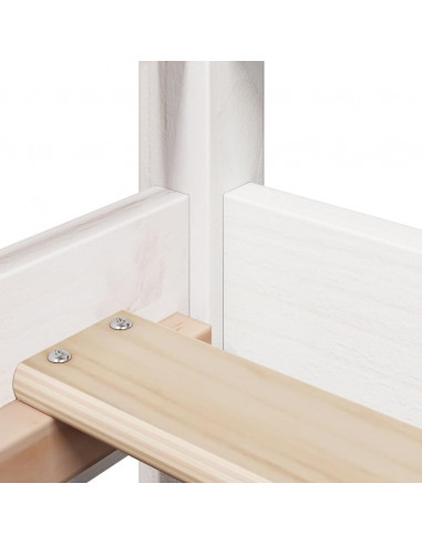Dormeuse con Tetto 80x200 cm Bianco in Legno Massello di Pino