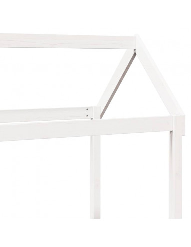 Dormeuse con Tetto 80x200 cm Bianco in Legno Massello di Pino