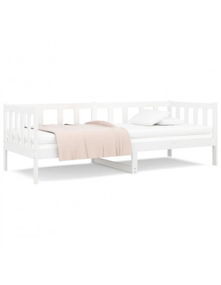 Dormeuse senza Materasso Bianca 80x200 cm Legno Massello Pino