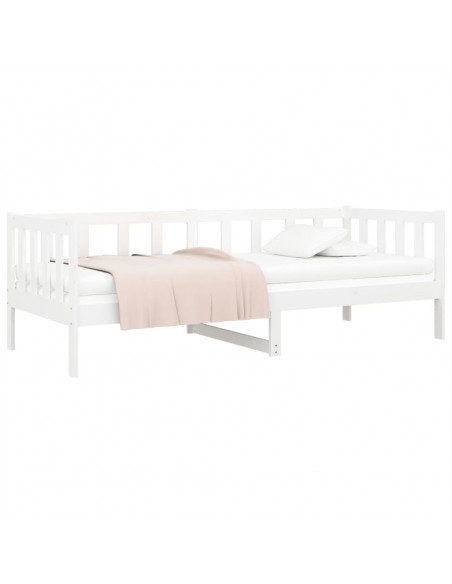 Dormeuse senza Materasso Bianca 80x200 cm Legno Massello Pino