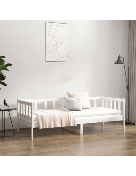 Dormeuse senza Materasso Bianca 80x200 cm Legno Massello Pino