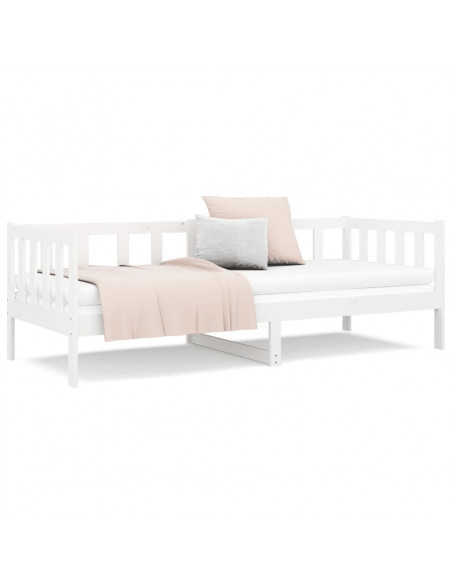 Dormeuse senza Materasso Bianca 80x200 cm Legno Massello Pino