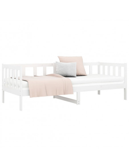 Dormeuse senza Materasso Bianca 80x200 cm Legno Massello Pino